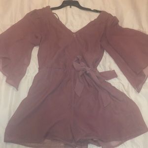 Purple chiffon beauty romper